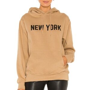 Beige New York Graphic Hoodie